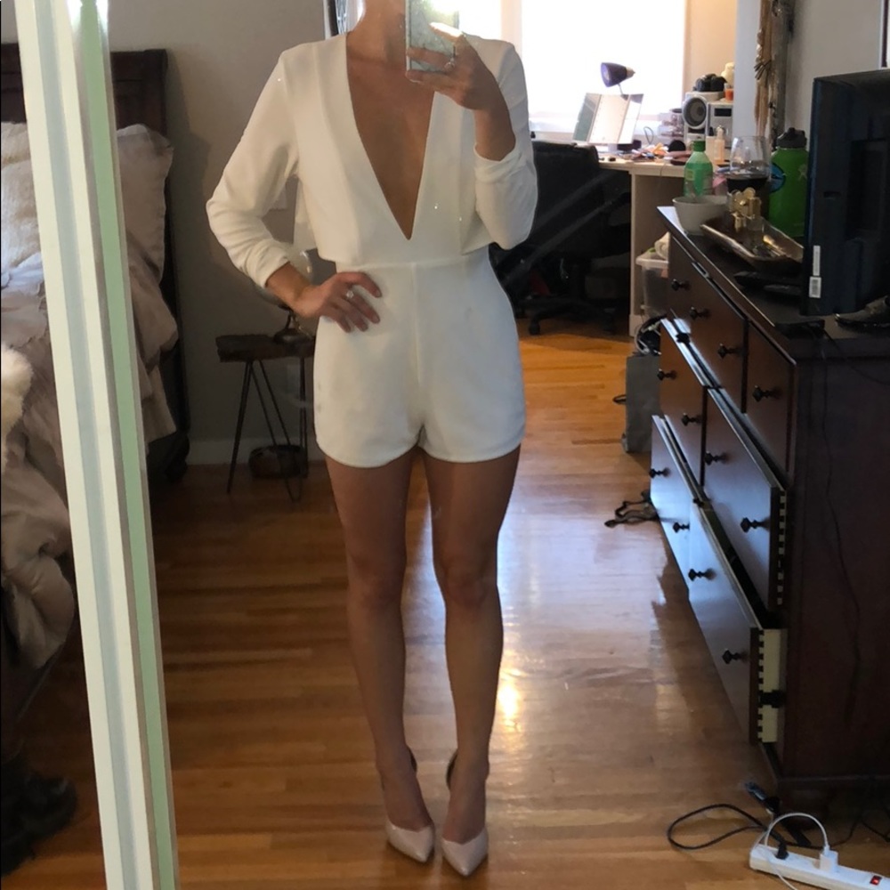 Missguided white romper size 6